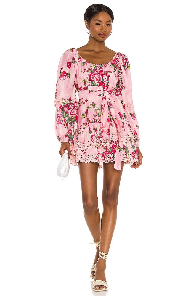 New *DEFECT* LoveShackFancy Ambrosia Dress Pink Desert Size 4 REVOLVE MSRP $475